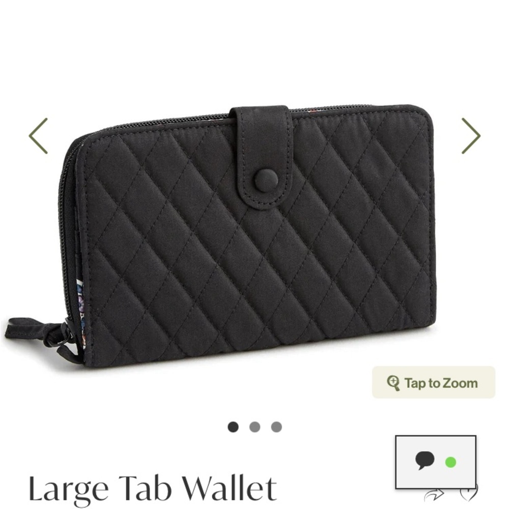 NEW Vera Bradley Large Tab Wallet Cotton Color Moonless Night